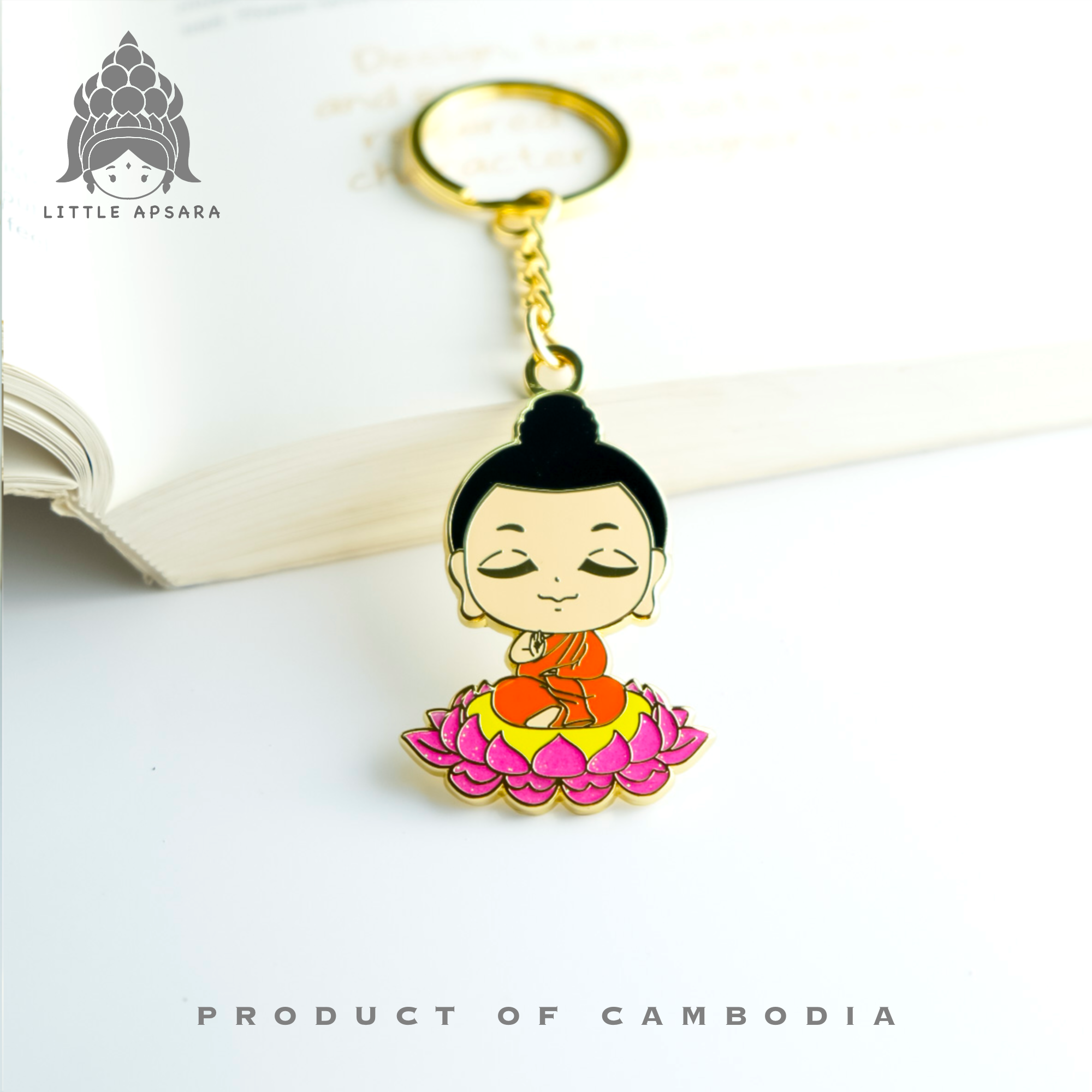 Metal Keychain Golden Buddha
