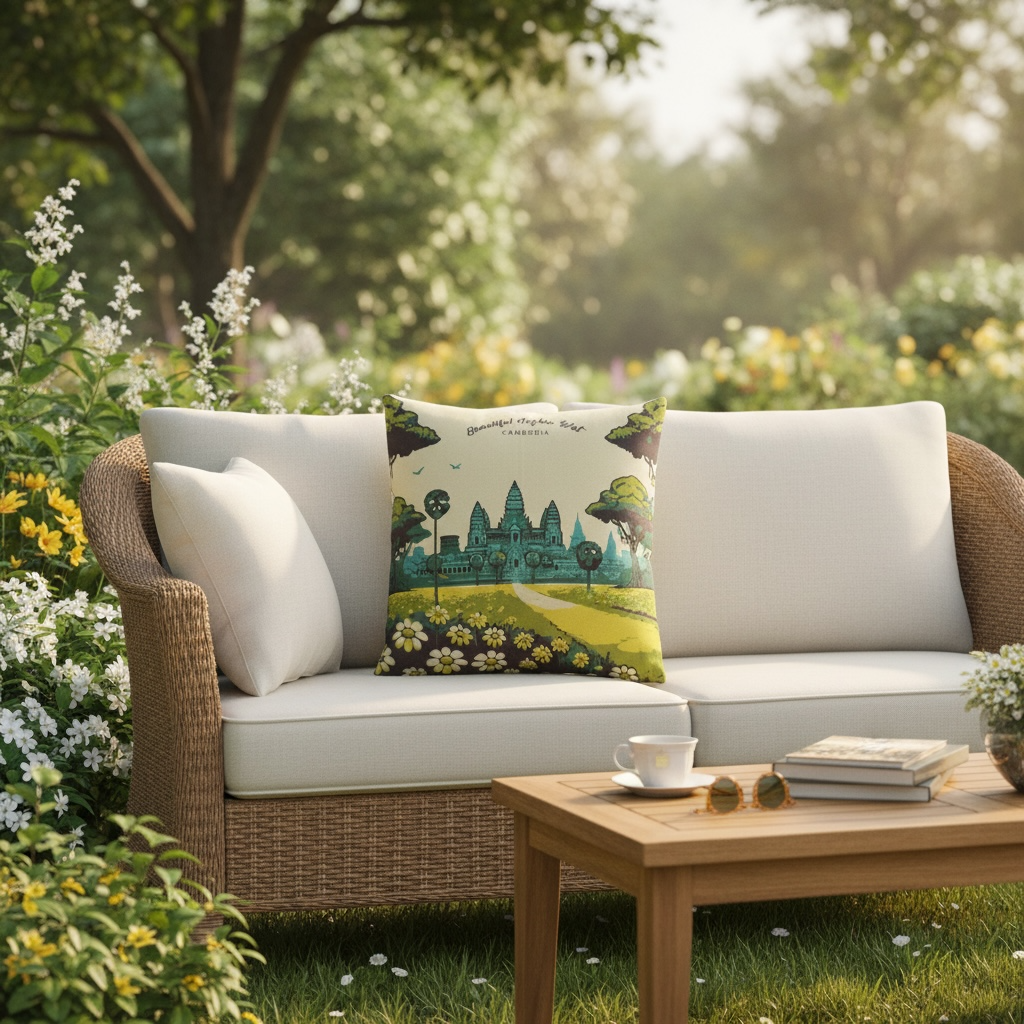 Sofa Pillow Natural Angkor Wat 36Cm