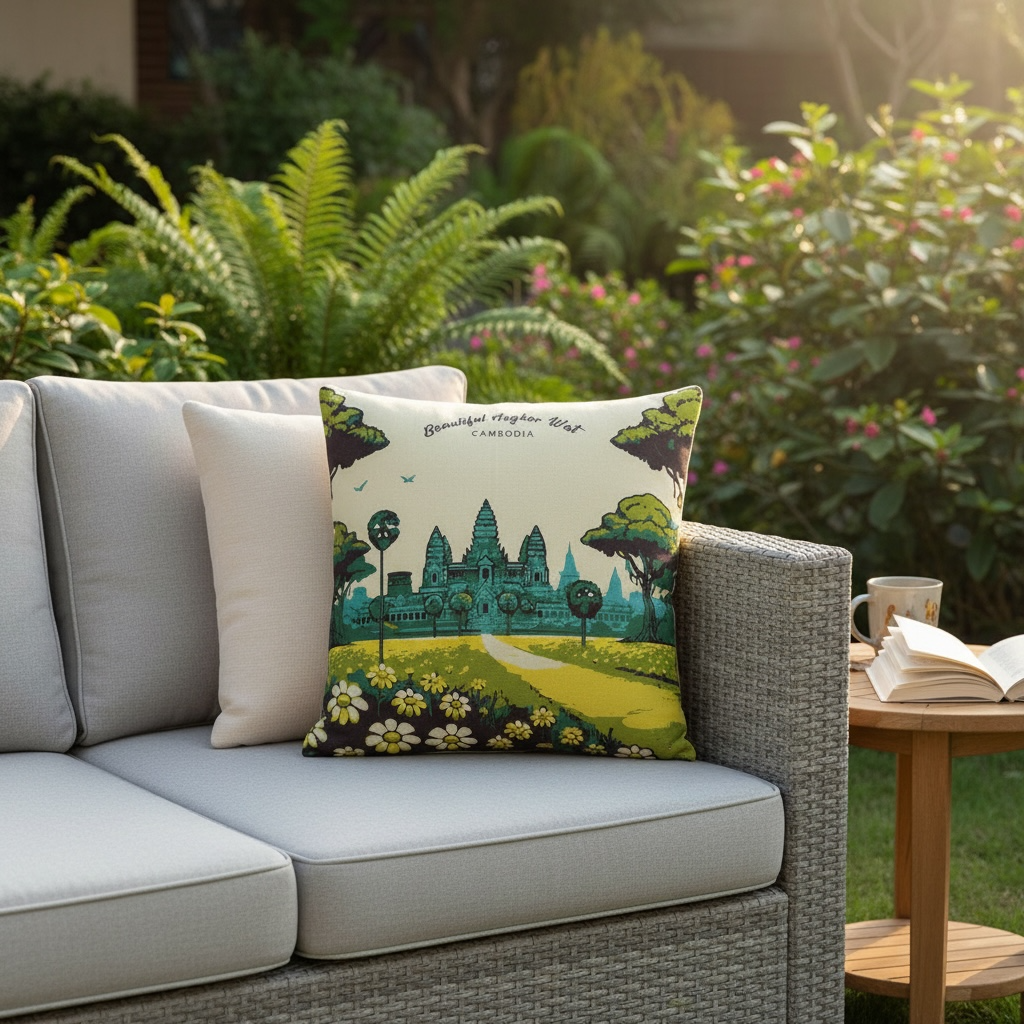 Sofa Pillow Natural Angkor Wat 36Cm