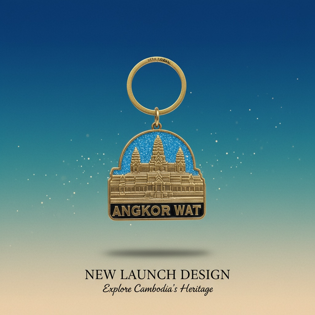 Metal Keychain 3D Angkor Wat